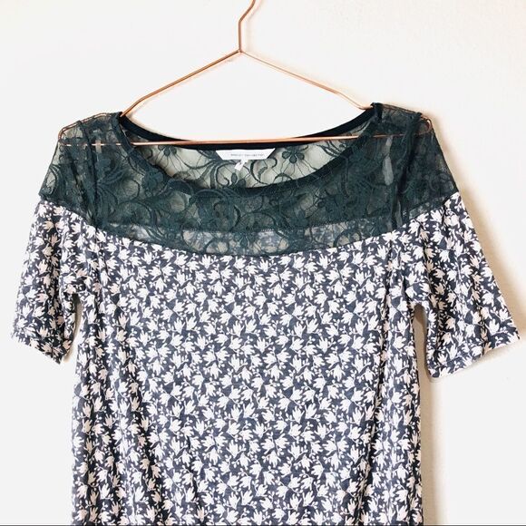 NWOT French Connection Birds Eye Print Lace Top - Picture 3 of 7